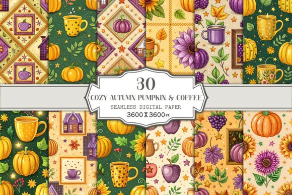 Cozy Autumn Pumpkin Coffee Seamless