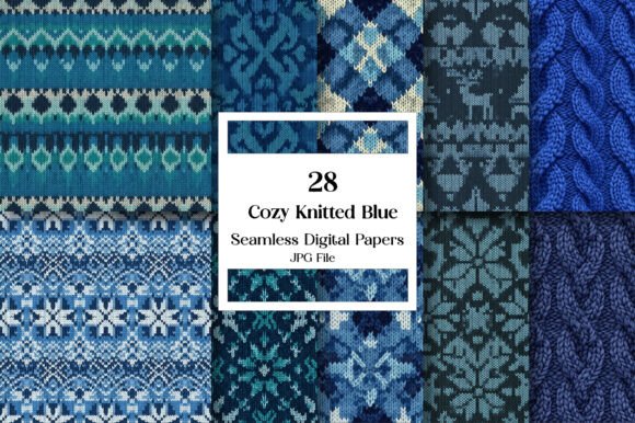 Cozy Knitted Blue Pattern Collection: Elevate Your Designs with Warmth and Texture