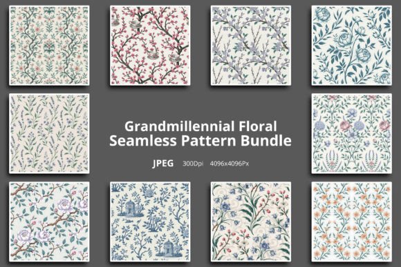 Discover the Elegance of the Grandmillennial Floral Pattern Bundle