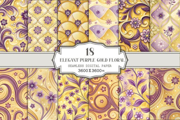 Elegant Purple Gold Floral Seamless: A Timeless Design for Modern Creativity