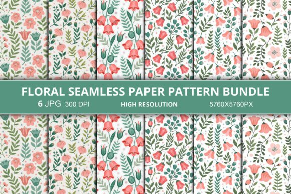 Floral Seamless Paper Pattern Bundle