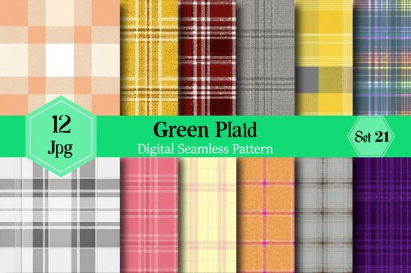 Green Plaid Digital Seamless Pattern