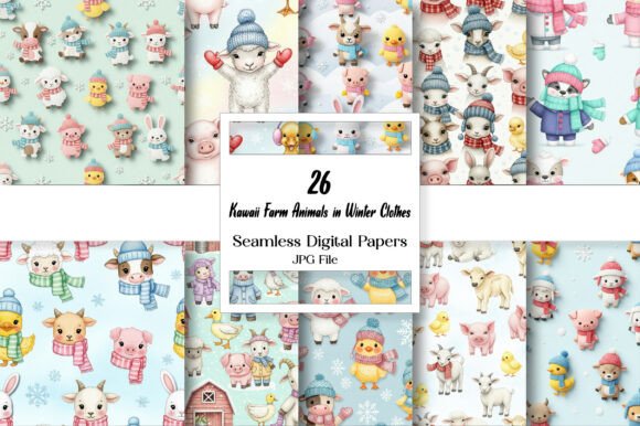 Kawaii Farm Animals in Winter Clothes: A Cozy Addition to Creative Projects