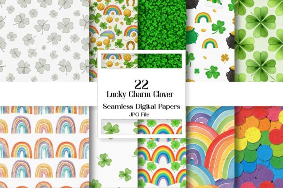 Lucky Charm Clover Digital Paper: A Festive Addition to Your Creative Projects