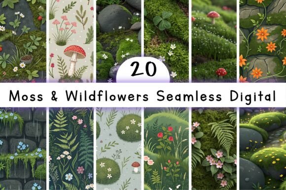 Moss Wildflowers Seamless Digital: A Strategic Design Resource for Creative Professionals