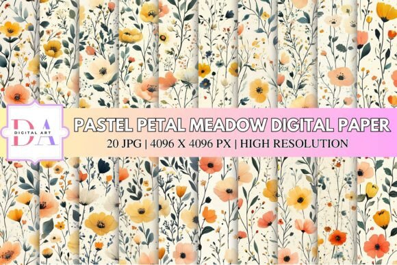 Pastel Petal Meadow Digital Paper