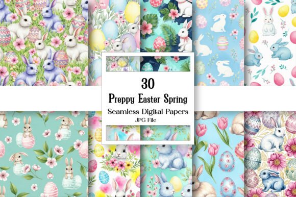 Preppy Easter Spring Seamless Print: A Charming Addition to Your Creative Projects