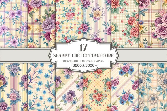 Shabby Chic Cottagecore Seamless Pattern
