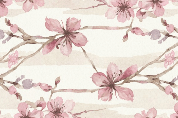 Soft Watercolor Cherry Blossom Seamless for Creative Workflow Integration