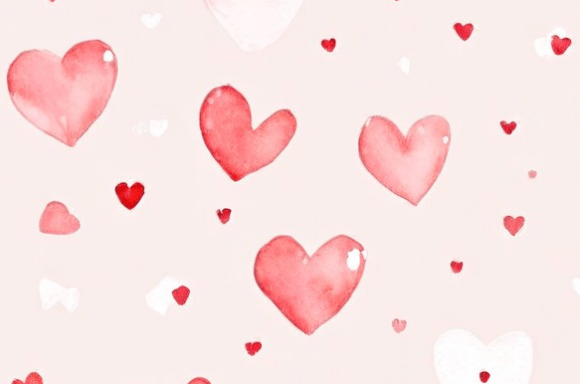 Soft Watercolor Heart Pattern: A Delicate Touch for Creative Projects
