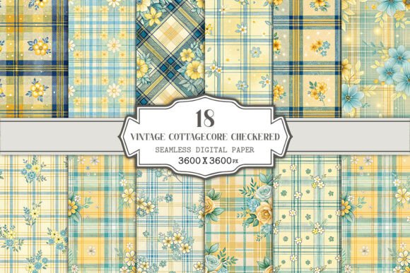 Vintage Cottagecore Checkered Seamless