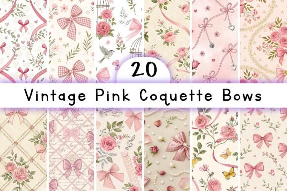 Vintage Pink Coquette Bows: A Versatile Addition to Your Creative Projects