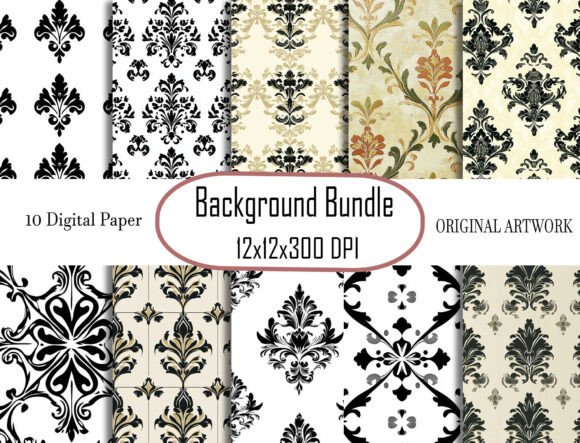 Wallpaper Dark Damask Pattern for Elegant Design Projects