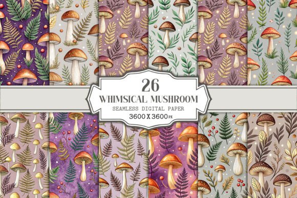 Whimsical Mushroom Seamless Pattern: A Versatile Design for Creative Projects